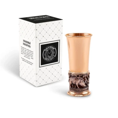 Стопка "Кабаны" медная М1 с чернением