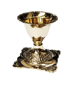 Подсвечник латунь резная полированная h-6 см