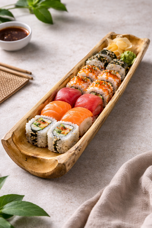 Бамбуковая лодочка для подачи суши