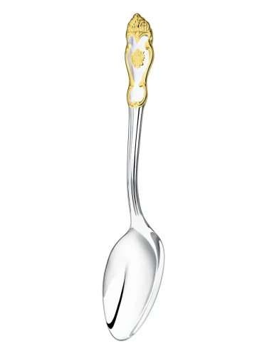Ложка десертная "Герб" с частичной позолотой