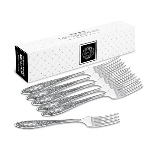 Набор столовых вилок "Морозко" посеребренный с чернением