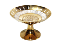 Конфетница «На ножке» латунь резная полированная h-17 см