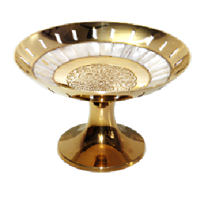 Конфетница «На ножке» латунь резная полированная h-17 см