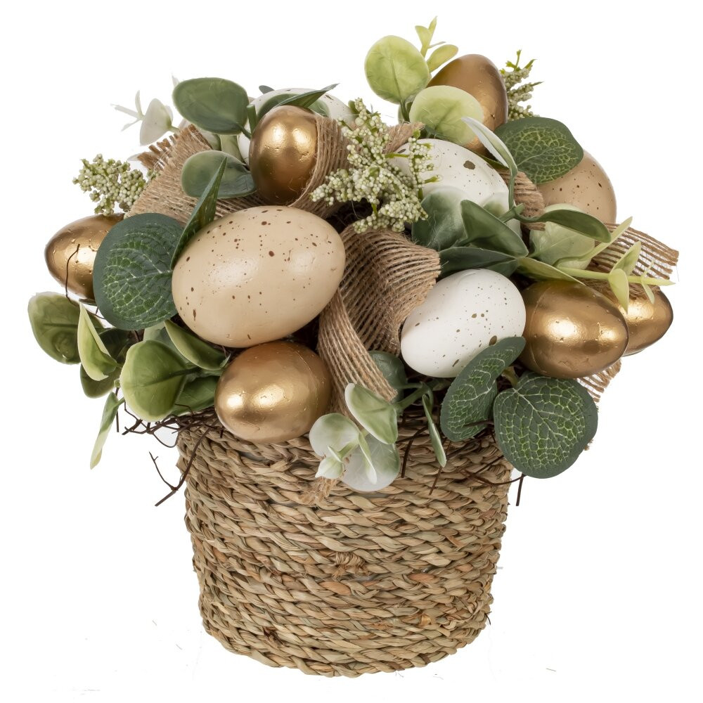 Цветочная композиция "Пасхальная", L19 W17 H19 см