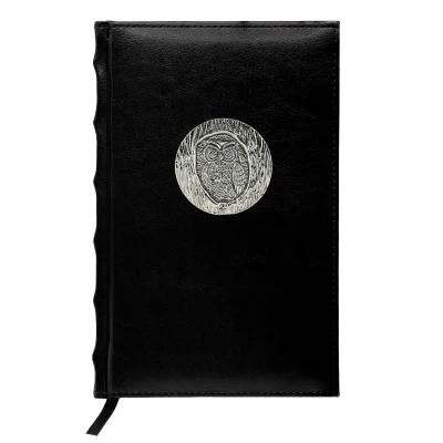 Ежедневник "Сова круглая" никелированный с чернением