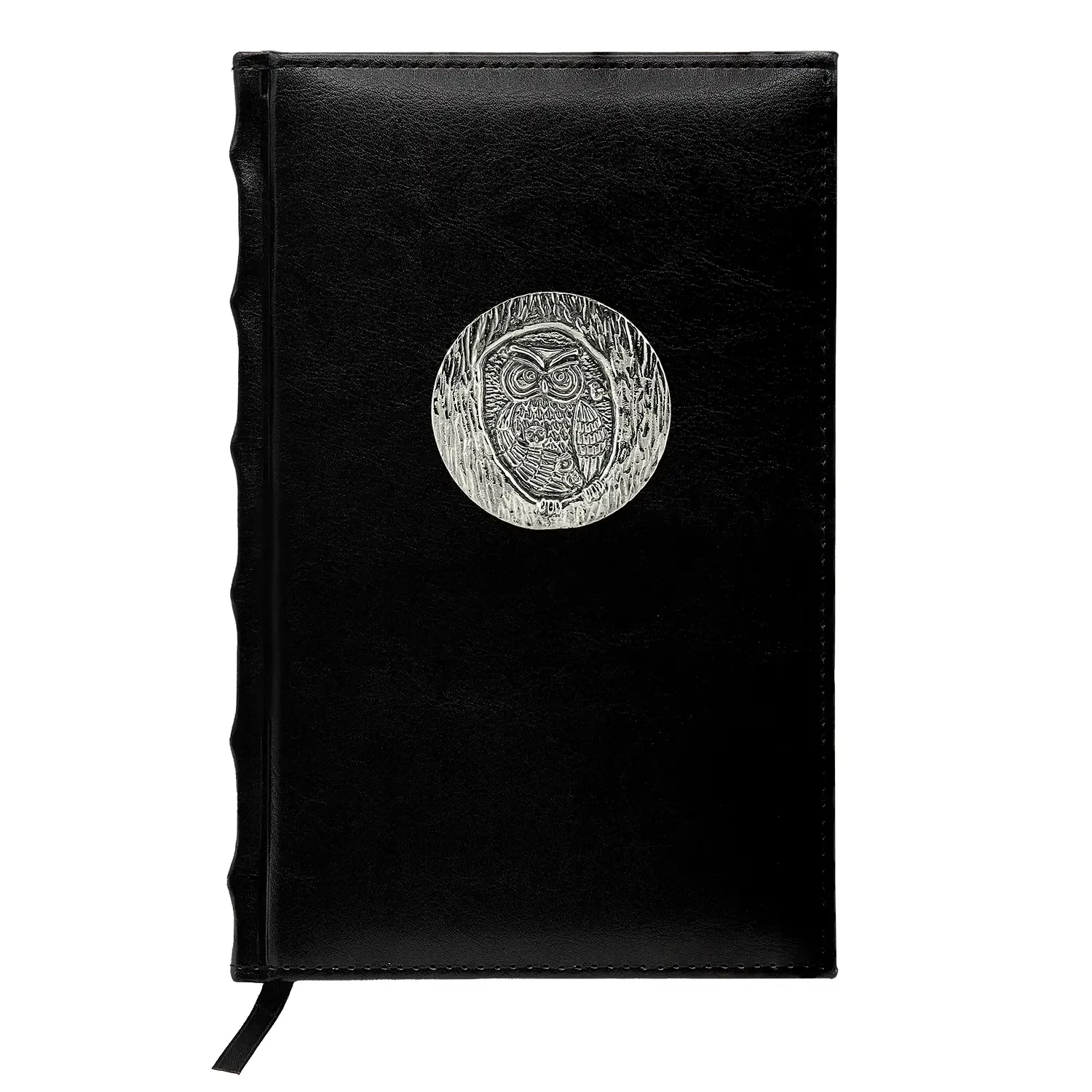 Ежедневник "Сова круглая" никелированный с чернением