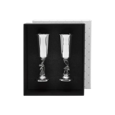 Набор рюмок "Иван-да-Марья" посеребренный полированный с чернением Набор рюмок "Иван-да-Марья" посеребренный полированный с чернением