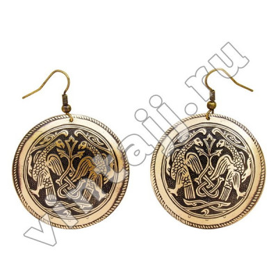 Серьги "Ястребы у Древа Жизни"