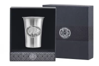 Стопка "Лещ" посеребренная полированная с чернением