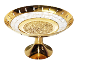 Конфетница «На ножке» латунь резная полированная h-20 см