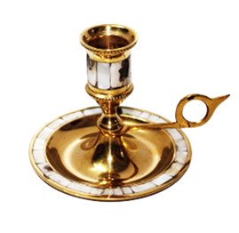 Подсвечник латунь резная полированная h-10 см