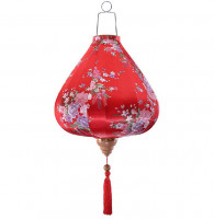 Вьетнамский фонарик "Цветы" красный