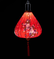 Вьетнамский фонарик "Цветы" красный