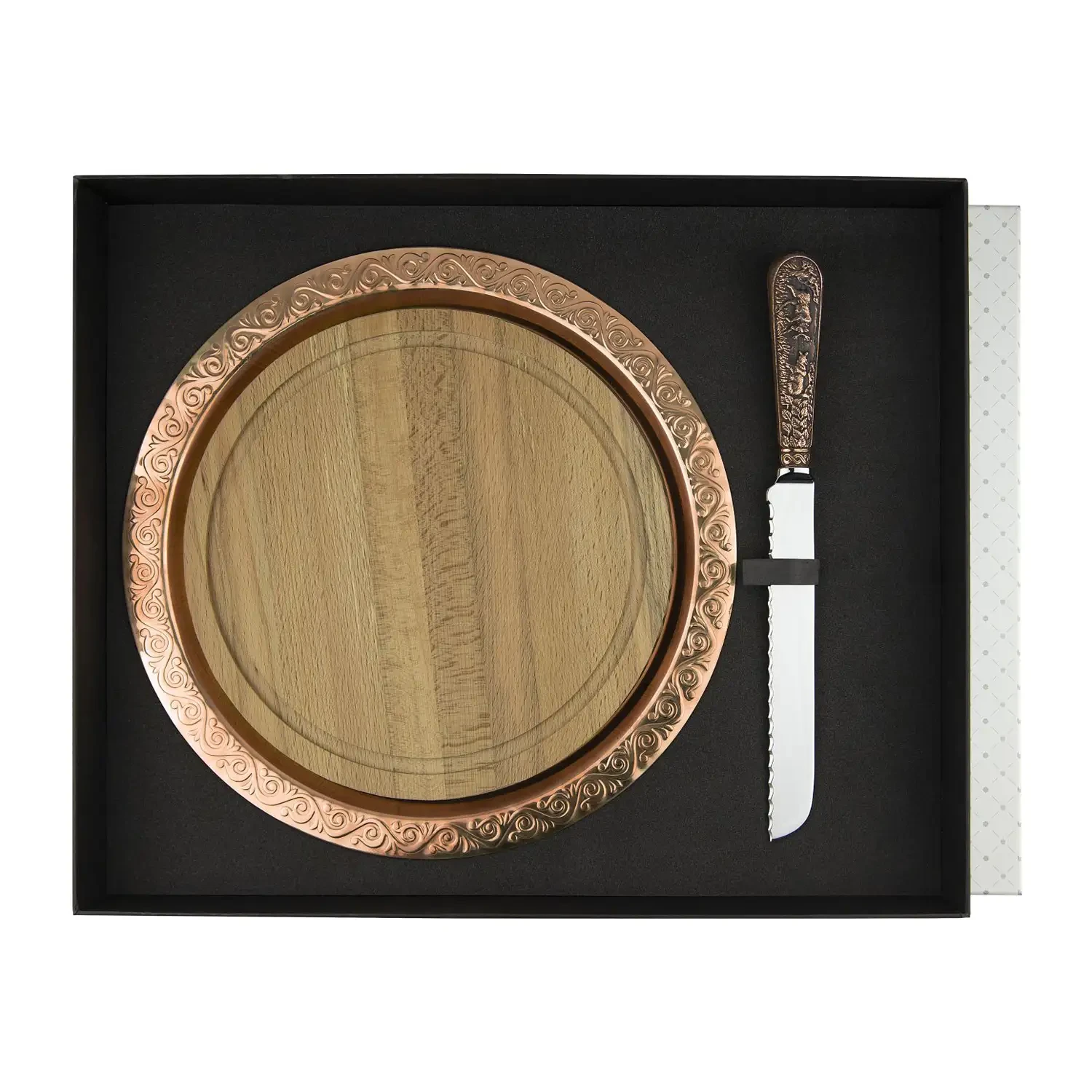 Набор для хлеба "Лось" латунный омедненный 3 пр. (нож д/хлеба,поднос,доска)+футляр Набор для хлеба "Лось" латунный омедненный 3 пр. (нож д/хлеба,поднос,доска)+футляр