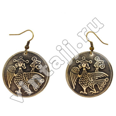 Серьги "Дивная птица Алконост"