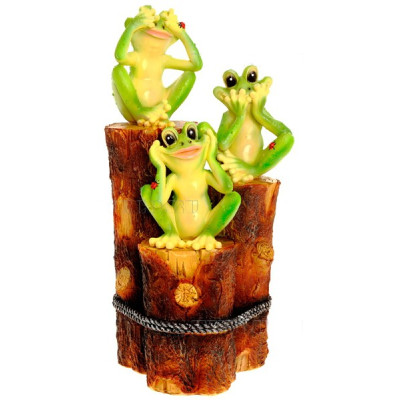 Декоративная садовая фигурка "Три лягушки на пеньках"