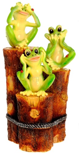 Декоративная садовая фигурка "Три лягушки на пеньках"