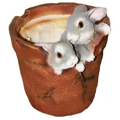 Кашпо декоративное "Зайчики в горшке"