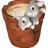 Кашпо декоративное "Зайчики в горшке"