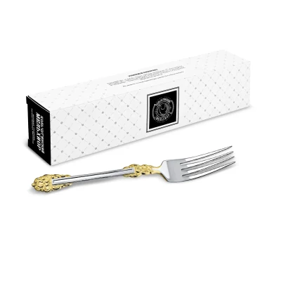 Вилка столовая "Праздничная" с позолоченными цветами