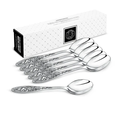 Набор десертных ложек "Морозко" посеребренный с чернением