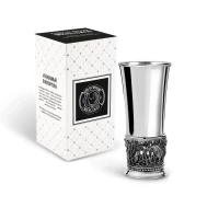 Стопка "Тетерев" медная посеребренная с чернением