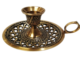 Подсвечник латунь резная антик h-11 см