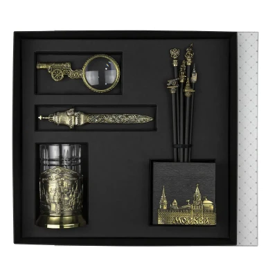 Набор канцелярский "Москва" латунь с чернением 11 предметов