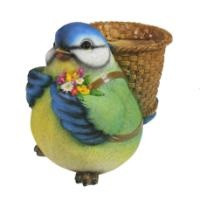 Садовое кашпо "Синичка с корзинкой"        