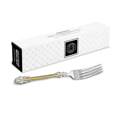 Вилка столовая "Праздничная" с частичной позолотой