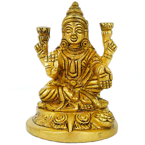 Лакшми статуэтка бронза 75*53*55мм