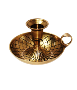 Подсвечник латунь резная полированная h-13 см