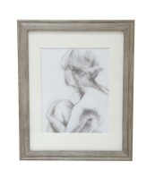 Картина графика "Девушка" h40,5 L33 w2 см