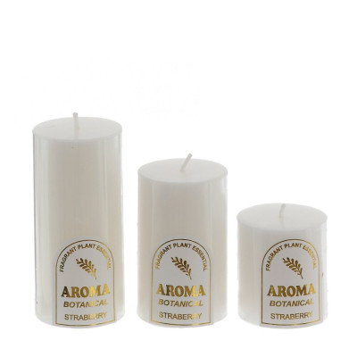 Набор из  3-х свечей, D 4см, L16,5 W4,5 H12,5 см