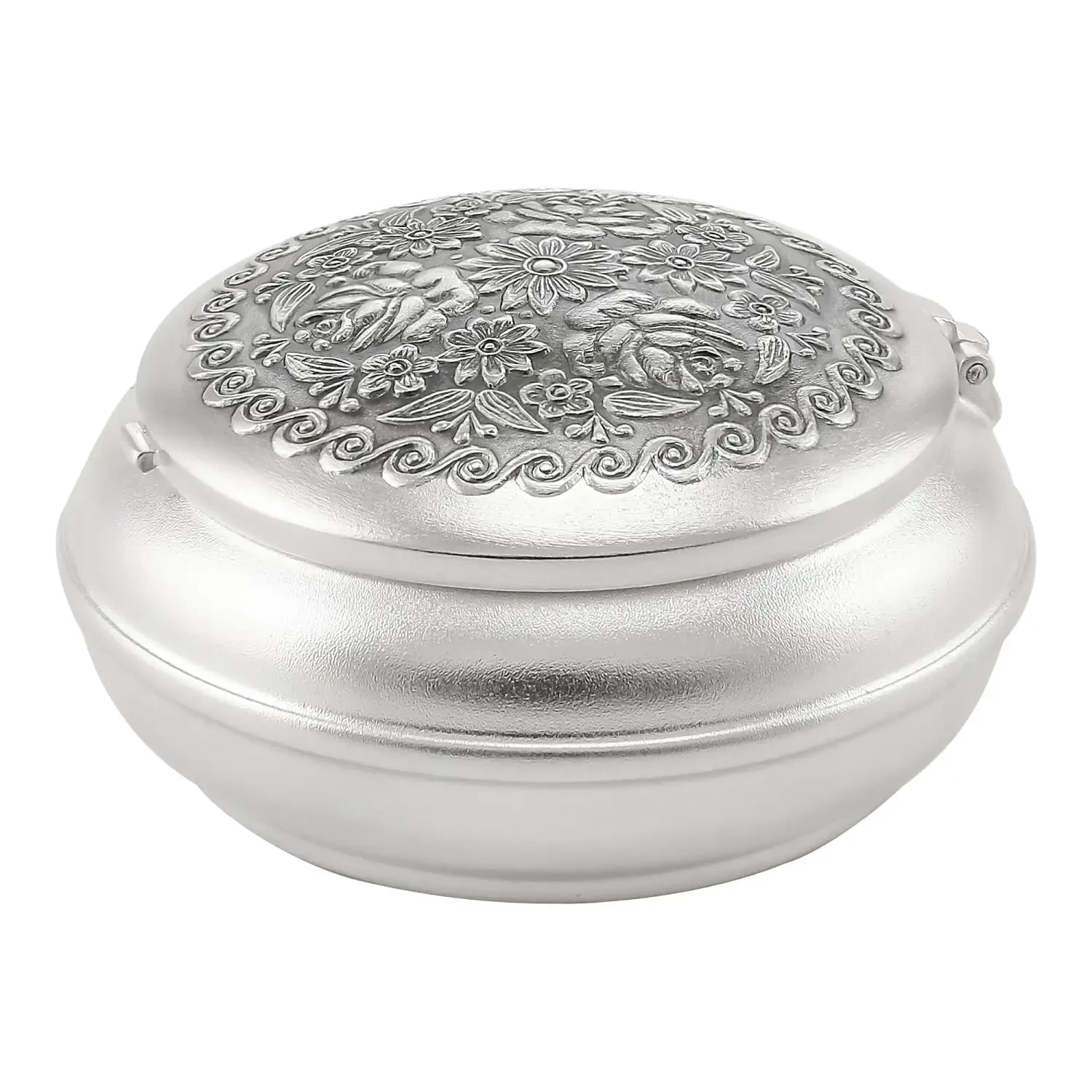 Шкатулка "Цветочный калейдоскоп" из мельхиора с посеребрением