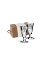 Набор рюмок № 4 с лазерной гравировкой "Колокольчики" медных посеребрренных позолоченных внутри