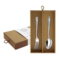 Набор столовый №1: вилка и ложка посеребренный с чернением