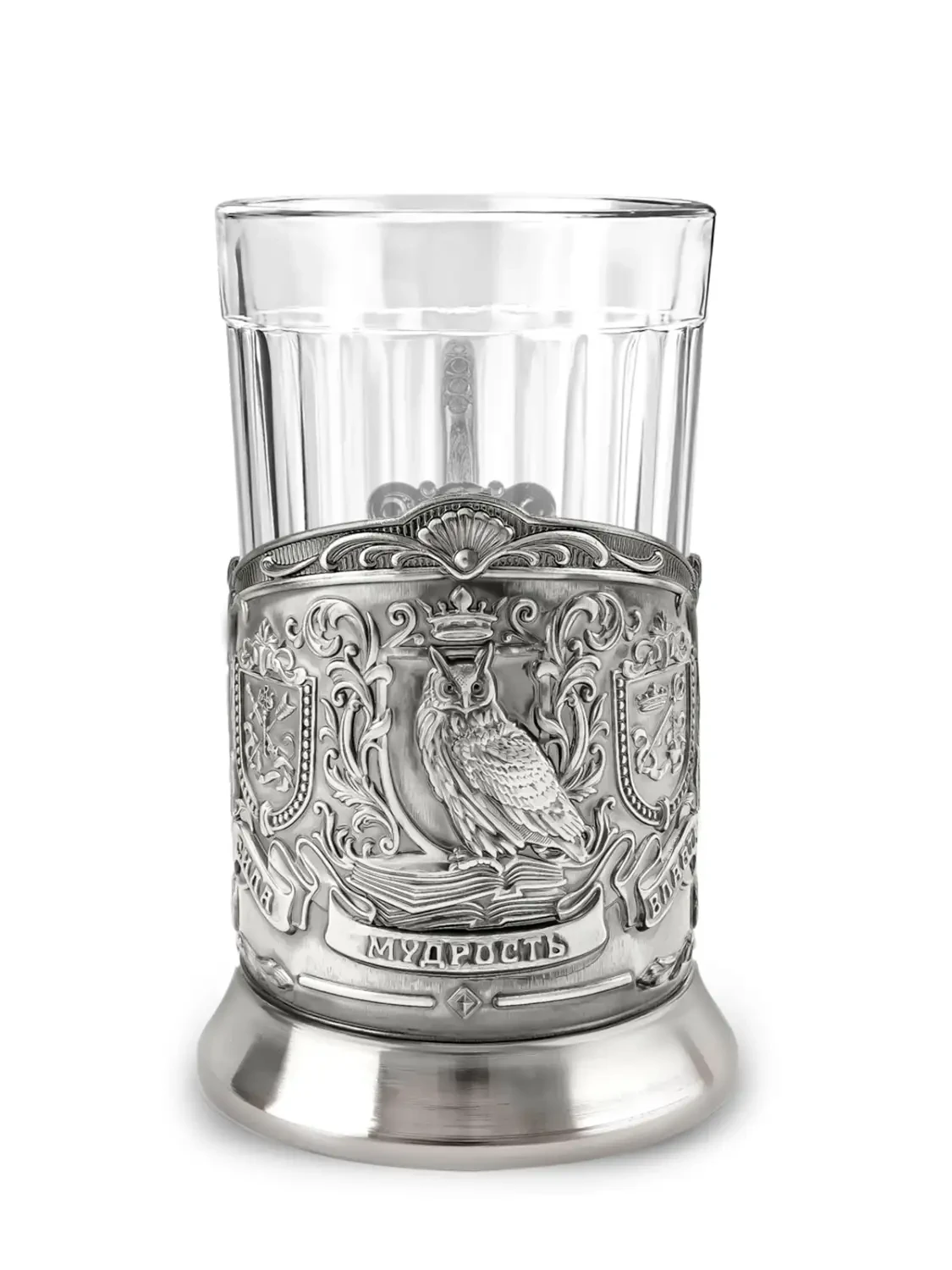 Набор для чая "Мудрый руководитель (Триумфальная)" никелированный с чернением