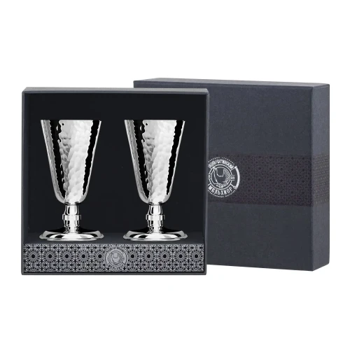 Набор рюмок № 4 медных посеребреный кованый