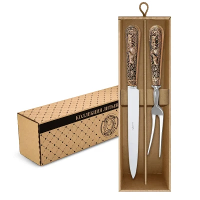 Набор для мяса "Лось" медный с чернением