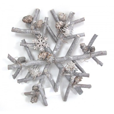 Изделие декоративное Панно "Снежинка", L30 W6 H30 см