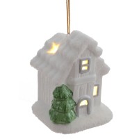 Фигурка декоративная подвесная "Домик" (подсветка, 2xLR44), L8 W5,5 H10,5 см, 2в.