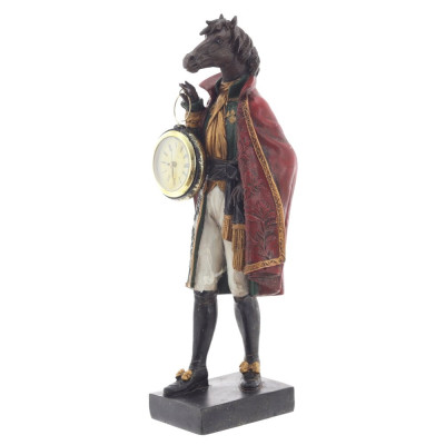 Фигурка декоративная "Лошадь" с часами D5см, (LR44x1), L11,5 W11 H36 см