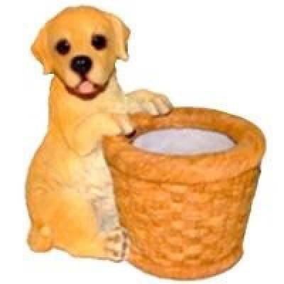 Садовое кашпо "Лабрадор у корзинки"                      