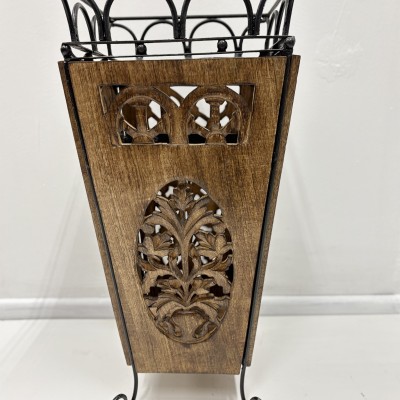 Подставка для зонтов резная, дерево манго, 25×25×54 см
