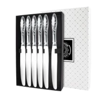 Набор столовых ножей "Пламя" посеребренный