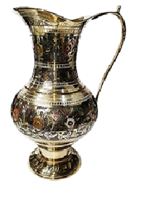 Кувшин латунь резная CHUNIYA JALI с чернением h-20 см