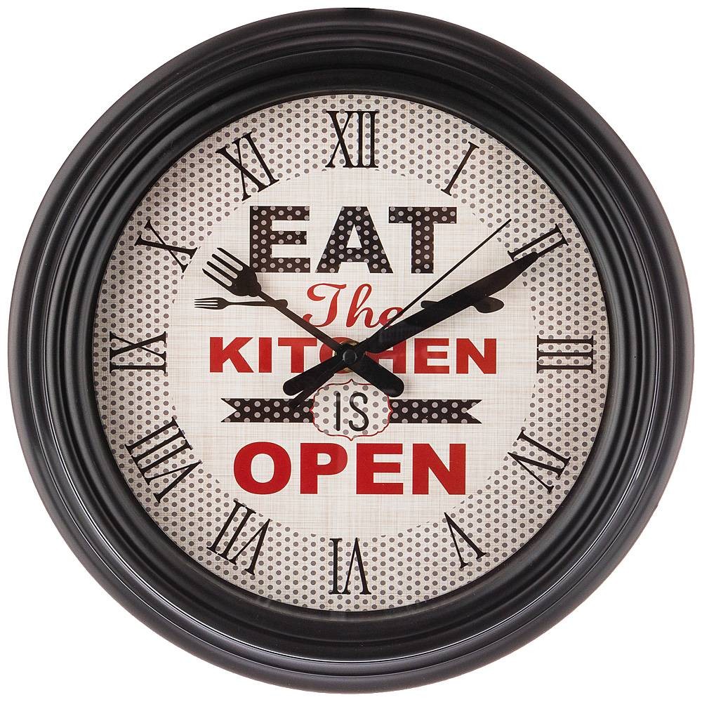 ЧАСЫ НАСТЕННЫЕ КВАРЦЕВЫЕ "CHEF KITCHEN" ДИАМЕТР=31 СМ. ДИАМЕТР ЦИФЕРБЛАТА=22,5 СМ. ЦВЕТ:ЧЕРНЫЙ (КОР ЧАСЫ НАСТЕННЫЕ КВАРЦЕВЫЕ "CHEF KITCHEN" ДИАМЕТР=31 СМ. ДИАМЕТР ЦИФЕРБЛАТА=22,5 СМ. ЦВЕТ:ЧЕРНЫЙ (КОР