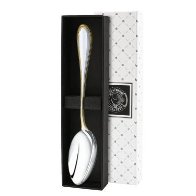 Ложка столовая "Капелька" посеребренная с позолотой