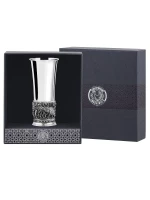 Стопка "Тетерев" посеребренная полированная с чернением